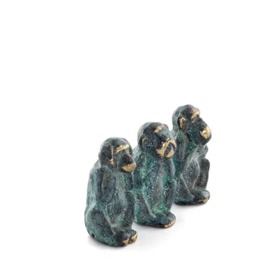Apor Medium 6x3cm Helkroppsstaty Bronsprydnad, miniatyr Brons 5 - grifon.se 