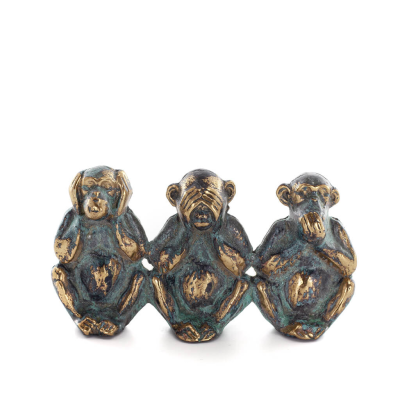 Monkeys Large 9x5cm Full Body Statue Bronze Ornament, Miniature Bronze 1 - grifon.se 