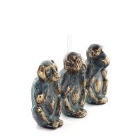 Monkeys Large 9x5cm Full Body Statue Bronze Ornament, Miniature Bronze 5 - grifon.se 