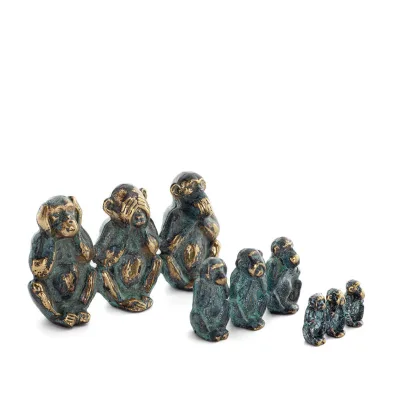 Apor Stor 9x5 cm helkroppsstaty Bronsprydnad, miniatyr Brons 6 - grifon.se 