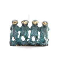 Four Monkeys 7x5cm Full Body Statue Bronze Ornament, Miniature Bronze 3 - grifon.se 