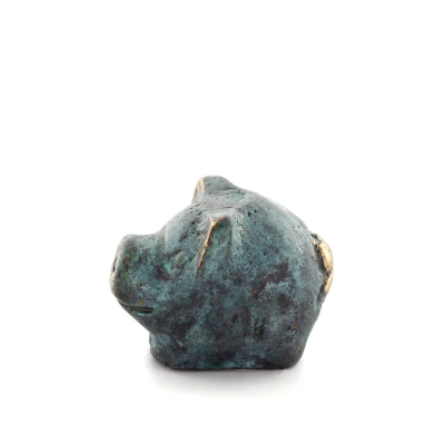 Smågris 2x2cm helkroppsstaty Bronsprydnad, miniatyr Brons 2 - grifon.se 