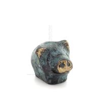 Smågris 2x2cm helkroppsstaty Bronsprydnad, miniatyr Brons 5 - grifon.se 