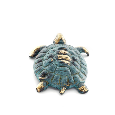 Sköldpadda: symboliserar styrka, mod, skydd, visdom, tålamod 9x6cm Helkroppsstaty Brons Ornament, Miniatyr Brons 2 - grifon.se 