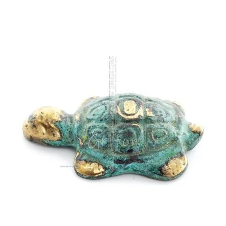 Sköldpadda: symboliserar styrka, mod, skydd, visdom, tålamod 5x3cm Helkroppsstaty Brons Ornament Brons 1 - grifon.se 