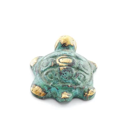 Sköldpadda: symboliserar styrka, mod, skydd, visdom, tålamod 5x3cm Helkroppsstaty Brons Ornament Brons 2 - grifon.se 