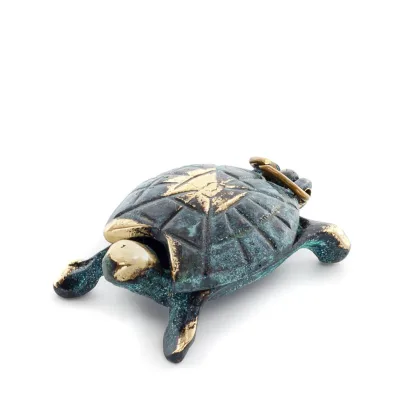 Sköldpadda 5x3 cm smyckeskrin, smyckeskrin, boxliknande väska för förvaring 5x3 cm helkroppsstaty bronsdekoration, miniatyr Bron