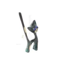 Tunn svans katt 8x5 cm helkroppsstaty Bronsprydnad, miniatyr Brons 5 - grifon.se 