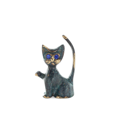 Thin Tail Cat 8x4cm Full Body Statue Bronze Ornament, Miniature Bronze 1 - grifon.se 