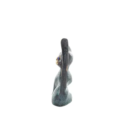Tunn svans katt 8x4 cm helkroppsstaty Bronsprydnad, miniatyr Brons 2 - grifon.se 