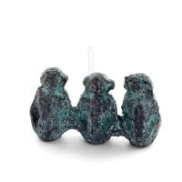 Monkeys Mini 3,5x2cm helkroppsstaty Bronsprydnad, miniatyr Brons 3 - grifon.se 