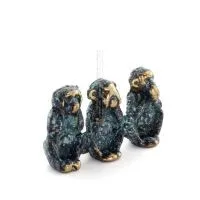 Monkeys Mini 3,5x2cm helkroppsstaty Bronsprydnad, miniatyr Brons 5 - grifon.se 