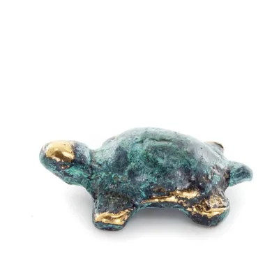 Sköldpadda: symboliserar styrka, mod, skydd, visdom, tålamod 3x2cm Helkroppsstaty Brons Ornament, Miniatyr Brons 1 - grifon.se 