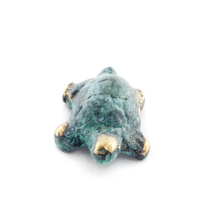 Sköldpadda: symboliserar styrka, mod, skydd, visdom, tålamod 3x2cm Helkroppsstaty Brons Ornament, Miniatyr Brons 4 - grifon.se 