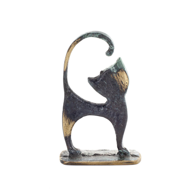 Cat New Turned 8.5cm Full Body Statue Bronze Ornament Miniature Bronze 3 - grifon.se 