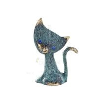 Cat Flat Right 9cm Full Body Statue Bronze Ornament, Miniature Bronze 1 - grifon.se 
