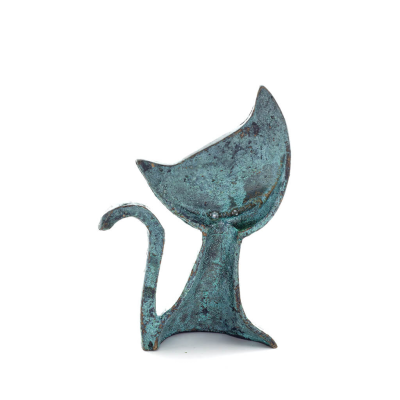 Cat Flat Right 9cm Full Body Statue Bronze Ornament, Miniature Bronze 3 - grifon.se 