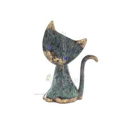 Cat Flat Right 11cm Full Body Statue Bronze Ornament, Miniature Bronze 1 - grifon.se 