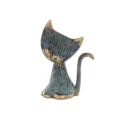 Cat Flat Right 11cm Full Body Statue Bronze Ornament, Miniature Bronze 1 - grifon.se 