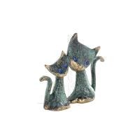 Cat Sculpture Couple 9cm Full Body Statue Bronze Ornament, Miniature Bronze 5 - grifon.se 