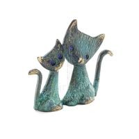Kattskulptur par 11 cm helkroppsstaty Bronsprydnad, miniatyr Brons 5 - grifon.se 