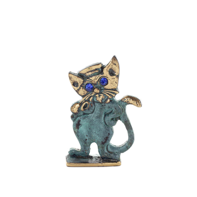 Katt Nya hÃ¤nder 7,5 cm Helkroppsstaty Brons Ornament Miniatyr Brons 1 - grifon.se 
