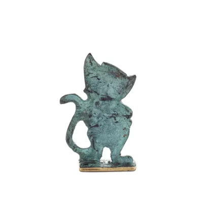 Cat New Hands 7.5cm Full Body Statue Bronze Ornament Miniature Bronze 3 - grifon.se 