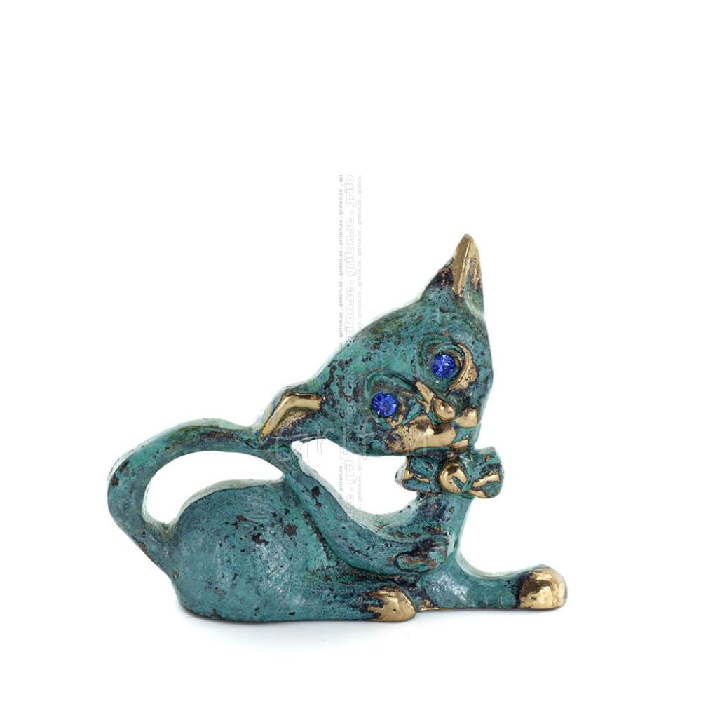 Cat Tail Sitting 6cm Full Body Statue Bronze Ornament, Miniature Bronze 1 - grifon.se Cat Tail Sitting 6cm Full Body Statue Bronze Ornament, Miniature Bronze 1 - grifon.se