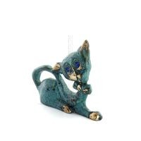 Kattsvans Sittande 6 cm Helkroppsstaty Bronsprydnad, miniatyr Brons 5 - grifon.se 