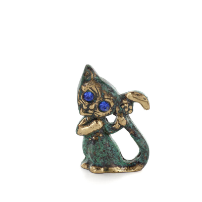 Cat Tail Standing 5cm Full Body Statue Bronze Ornament, Miniature Bronze 1 - grifon.se 