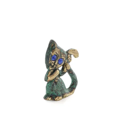 Cat Tail Standing 5cm Full Body Statue Bronze Ornament, Miniature Bronze 5 - grifon.se 