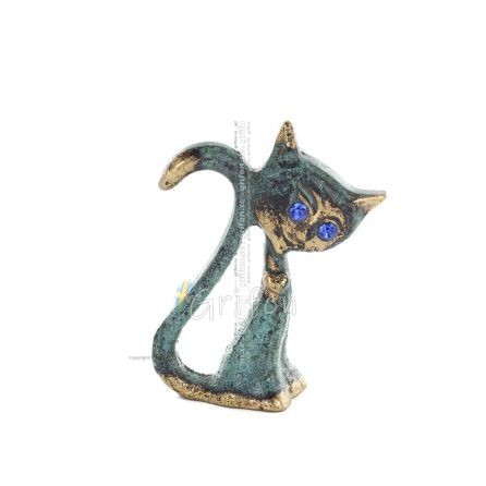 Cat Tail Standing 7cm Full Body Statue Bronze Ornament, Miniature Bronze 1 - grifon.se 