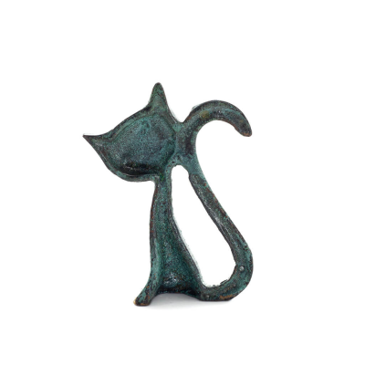 Cat Tail Standing 7cm Full Body Statue Bronze Ornament, Miniature Bronze 3 - grifon.se 