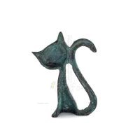 Cat Tail Standing 7cm Full Body Statue Bronze Ornament, Miniature Bronze 3 - grifon.se 