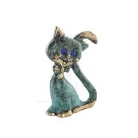 Kattsvans stående 7,5 cm helkroppsstaty Bronsprydnad, miniatyr Brons 5 - grifon.se 