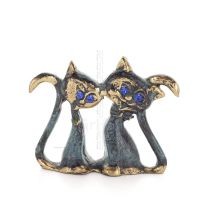 Cat, Kitten: Symbol of Femininity, Eternity & Hell Pair Mini 7.5cm Full Body Statue Bronze Ornament Bronze 1 - grifon.se 