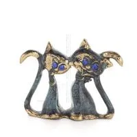 Katt, kattunge: Symbol för kvinnlighet, evighet och helvete Par Mini 7,5 cm helkroppsstaty Bronsprydnad Brons 1 - grifon.se 