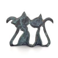 Cat, Kitten: Symbol of Femininity, Eternity & Hell Pair Mini 7.5cm Full Body Statue Bronze Ornament Bronze 3 - grifon.se 
