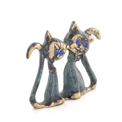 Cat, Kitten: Symbol of Femininity, Eternity & Hell Pair Mini 7.5cm Full Body Statue Bronze Ornament Bronze 5 - grifon.se 