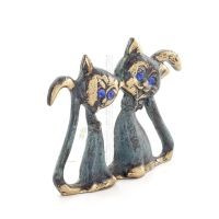 Cat, Kitten: Symbol of Femininity, Eternity & Hell Pair Mini 7.5cm Full Body Statue Bronze Ornament Bronze 5 - grifon.se 
