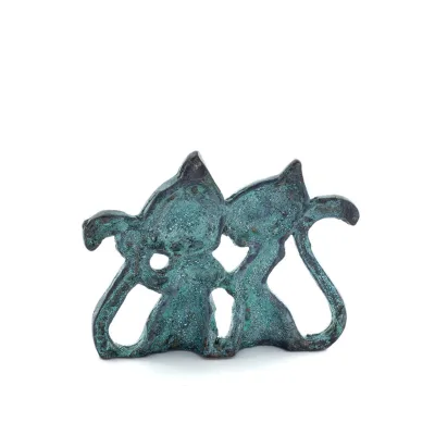 Katt Par Mini 5 cm helkroppsstaty Brons prydnad, miniatyr Brons 3 - grifon.se 