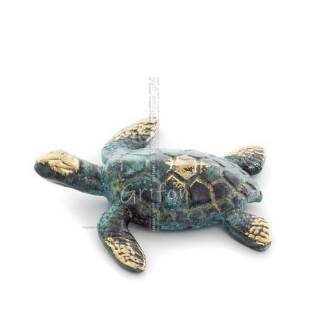 Loggerhead turtle 7x7cm Full body statue Bronze decoration Bronze 1 - grifon.se