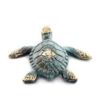Loggerhead sköldpadda 7x7cm Helkroppsstaty Bronsdekoration Brons 2 - grifon.se 