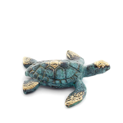 Loggerhead skÃ¶ldpadda 7x7cm Helkroppsstaty Bronsdekoration Brons 3 - grifon.se 