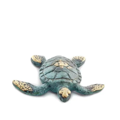 Loggerhead sköldpadda 7x7cm Helkroppsstaty Bronsdekoration Brons 4 - grifon.se 