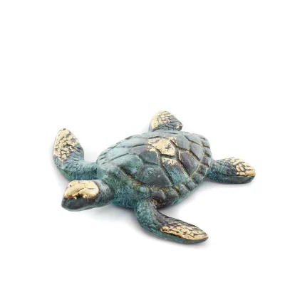 Loggerhead sköldpadda 7x7cm Helkroppsstaty Bronsdekoration Brons 5 - grifon.se 