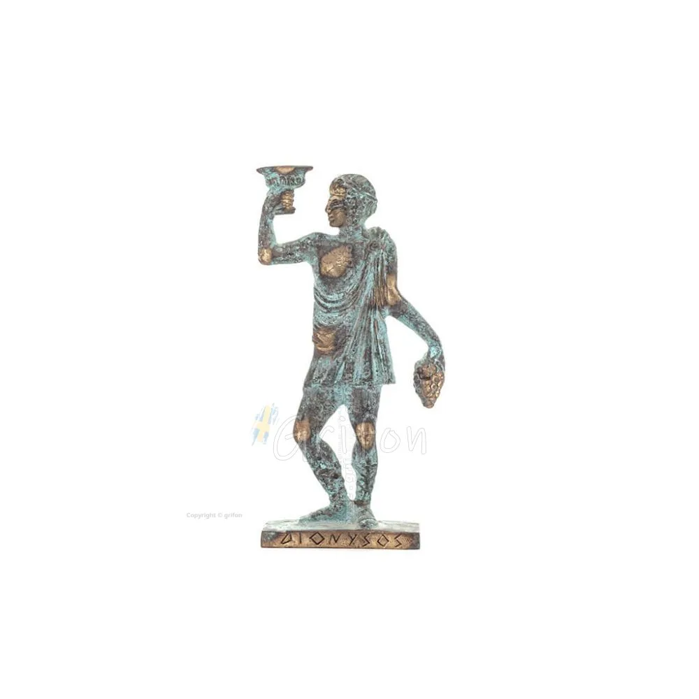 Dionysos: Vinets och festens gud. 23x8cm Helkroppsstaty Bronsdekoration, antikens Grekland Brons 1 - grifon.se 