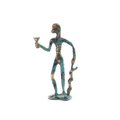 Hippokrates: Den moderna medicinens fader, 13x6 cm helkroppsstaty bronsprydnad, antikens Grekland Brons 1 - grifon.se 