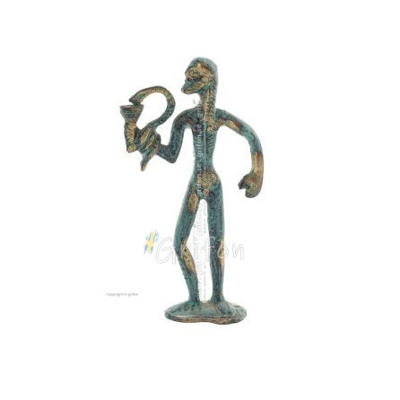 Asclepius: Medicinens gud, 13 cm helkroppsstaty Brons Ornament, antikens Grekland Brons 1 - grifon.se