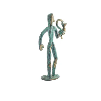 Asclepius: Medicinens gud, 13 cm helkroppsstaty Brons Ornament, antikens Grekland Brons 4 - grifon.se 